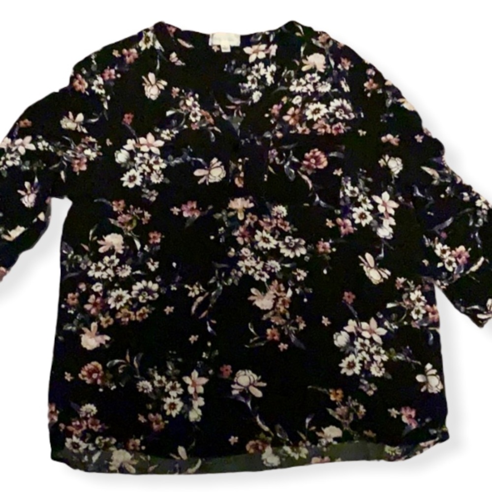 Black Floral Blouse